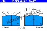 Sada brzdových destiček ATE 13.0460-4063 (AT 604063) - TALBOT