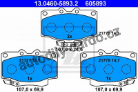 Sada brzdových destiček ATE 13.0460-5893 (AT 605893) - TOYOTA