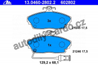 Sada brzdových destiček ATE 13.0460-2802 (AT 602802) - HONDA, ROVER