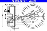 Brzdový buben ATE 24.0218-0029 (AT 480101) - SUBARU