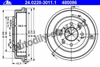 Brzdový buben ATE 24.0220-3011 (AT 480086) - ROVER