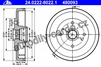 Brzdový buben ATE 24.0222-8022 (AT 480093) - MAZDA