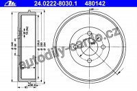 Brzdový buben ATE 24.0222-8030 (AT 480142) - VOLVO