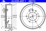 Brzdový buben ATE 24.0225-4007 (AT 480112) - OPEL
