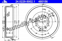 Brzdový buben ATE 24.0229-5002 (AT 480156) - TOYOTA