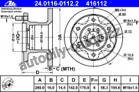 Brzdový kotouč ATE 24.0116-0112 (AT 416112) - IVECO