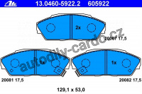 Sada brzdových destiček ATE 13.0460-5922 (AT 605922) - HONDA, ROVER