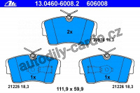 Sada brzdových destiček ATE 13.0460-6008 (AT 606008) - OPEL