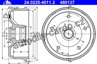 Brzdový buben ATE 24.0225-4011 (AT 480137) - RENAULT