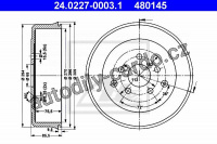 Brzdový buben ATE 24.0227-0003 (AT 480145) - VW
