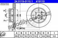 Brzdový kotouč ATE 24.0119-0110 (AT 419110) - SUZUKI