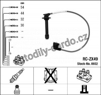 Sada kabelů pro zapalování NGK RC-ZX49 - MAZDA, TOYOTA