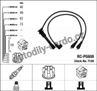 Sada kabelů pro zapalování NGK RC-PG608 - CITROËN, FIAT, PEUGEOT