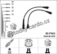 Sada kabelů pro zapalování NGK RC-FT615 - FIAT