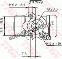 Válec kolové brzdy TRW BWD267