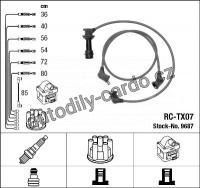 Sada kabelů pro zapalování NGK RC-TX07 - TOYOTA