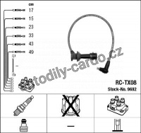 Sada kabelů pro zapalování NGK RC-TX08 - TOYOTA