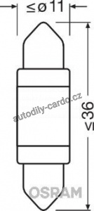 OSRAM LED C5W Cool White 6000K 12V 1W - 6498CW-01B