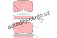 Sada brzdových destiček TRW GDB961 - AUDI V8