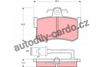 Sada brzdových destiček TRW GDB486 - ROVER 800