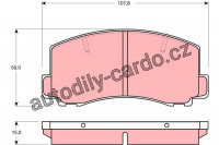 Sada brzdových destiček TRW GDB312 - MITSUBISHI TREDIA