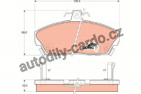 Sada brzdových destiček TRW GDB496 - ROVER 200-400