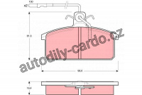 Sada brzdových destiček TRW GDB422 - SEAT IBIZA -93