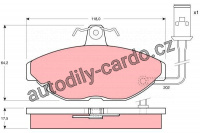Sada brzdových destiček TRW GDB428 - ROVER MONTEGO -94