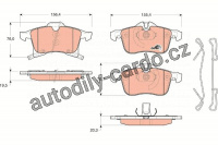 Sada brzdových destiček TRW GDB1668 - OPEL ASTRA