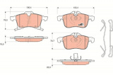 Sada brzdových destiček TRW GDB1668 - OPEL ASTRA
