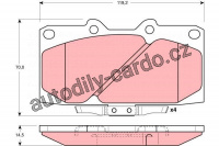 Sada brzdových destiček TRW GDB3131 - NISSAN 200SX