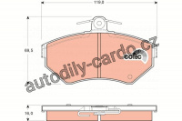 Sada brzdových destiček TRW GDB1437 - VW GOLF, LUPO, POLO, SEAT IBIZA, CORDOBA