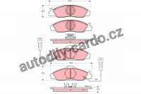 Sada brzdových destiček TRW GDB3134 - DAEWOO MUSSO,  SSANGYONG MUSSO, KORANDO