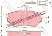 Sada brzdových destiček TRW GDB1281 - VW CORRADO