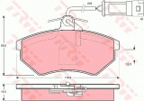 Sada brzdových destiček TRW GDB1281 - VW CORRADO