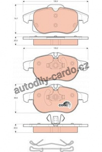 Sada brzdových destiček TRW GDB1686 - OPEL VECTRA C