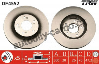 Brzdový kotouč TRW DF4552 - HONDA LEGEND III