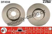 Brzdový kotouč TRW DF4556 -MERCEDES W210 E 96-