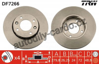Brzdový kotouč TRW DF7266 - KIA CARENS II 02-