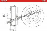 Brzdový buben TRW DB4361 - FIAT GRANDE PUNTO 05-