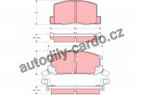 Sada brzdových destiček TRW GDB384 - TOYOTA MR2 00-