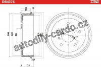 Brzdový buben TRW DB4376 - VW LT