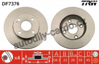 Brzdový kotouč TRW DF7376 - MAZDA 323 96-