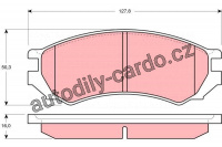 Sada brzdových destiček TRW GDB1005 - NISSAN PRIMERA 90-96