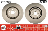 Brzdový kotouč TRW DF4749S - ALFA ROMEO 147