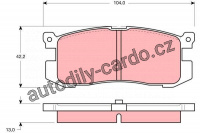 Sada brzdových destiček TRW GDB1025 - MAZDA 626