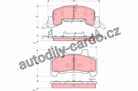 Sada brzdových destiček TRW GDB4028 - CHEVROLET BERETTA 87-91