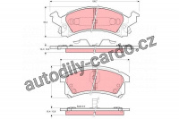 Sada brzdových destiček TRW GDB4002 - CHEVROLET BERETTA 91-95