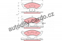 Sada brzdových destiček TRW GDB4032 - FORD THUNDERBIRD 89-92