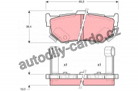 Sada brzdových destiček TRW GDB884 - SUZUKI SWIFT, HONDA PRELUDE III